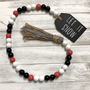 Handmade Wood Bead Christmas Garland